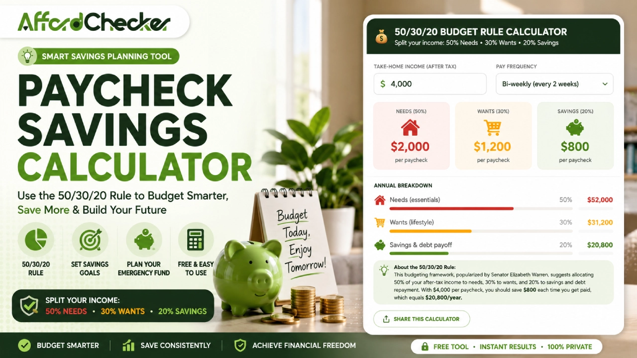 Paycheck Savings Calculator