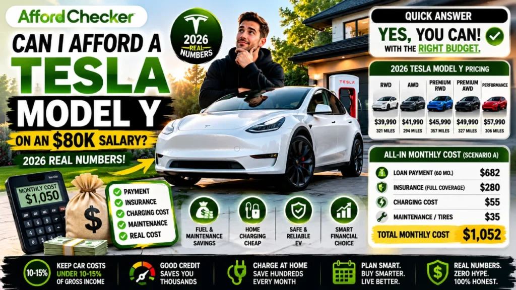 Can I Afford a Tesla Model Y on an $80K Salary? (2026 Real Numbers)