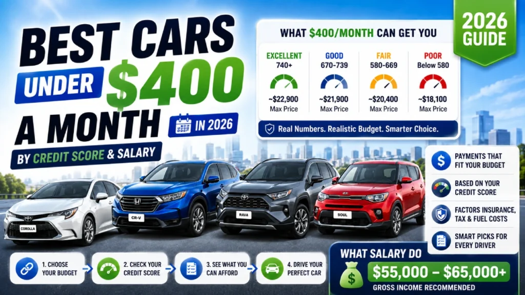 Best Cars Under $400 a Month in 2026 (By Credit Score & Salary)